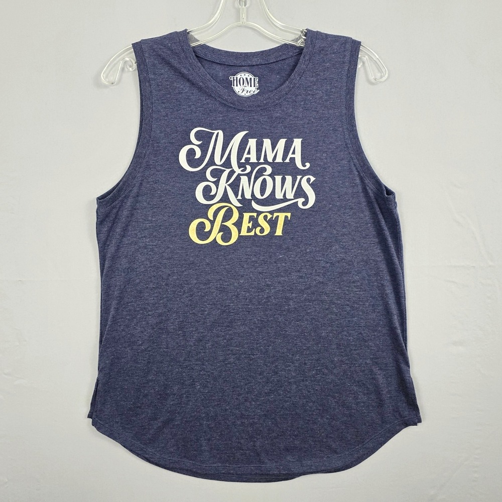 Home Free Sleeveless Logo‎ Tank Top Mama Knows Best Blue L